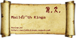 Mailáth Kinga névjegykártya